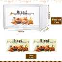 RISICULIS 2PCS Large Bread Box for Countertop, Stackable Double Layer Storage Container, Clear Boxes for Kitchen Counter, Bread Keeper for Homemade Bagel, Muffins, Rolls