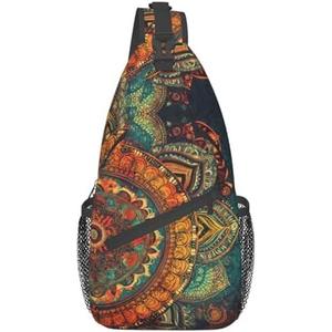 Mandala Sling Backpack Chest Bag Crossbody Shoulder Bag Gym Cycling Travel Hiking Daypack For Men Women