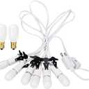 Village Collection Accessories Six Socket Light Set, 108 Inch, 8 White Replacement Bulbs. for use with Various Village Series