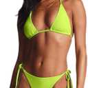 Bikini Swimsuit,Sexy Strap Two-Piece Bathing Suit, Solid Color, Comfort and Style, Ideal for Beach and Pool Parties, No Size Mark 