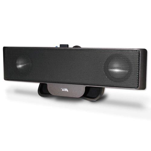 Portable USB laptop speaker - designed for computer travel by Cyber Acoustics (CA-2880),Black