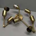 CRAFTRONOS 8 Light LED Track Lighting Kit, Matte Brass Adjustable with Moden Flush Mount Ceiling Spotlight,GU10 Socket Bulbs,Flexible Foldable Arms for Kitchen,Dining,Living Room, Bedroom