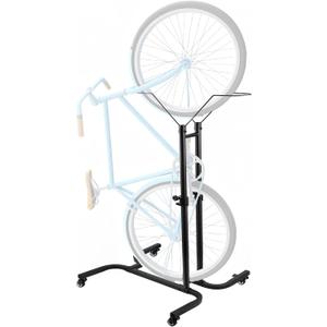 Adjustable Height Vertical Bike Parking Stand for 24"-29" Wheels, Movable Freestanding Bike Rack with Lockable Casters, No-Drill Storage Holder for MTB Road Bikes, Indoor & Garage Outdoor Use