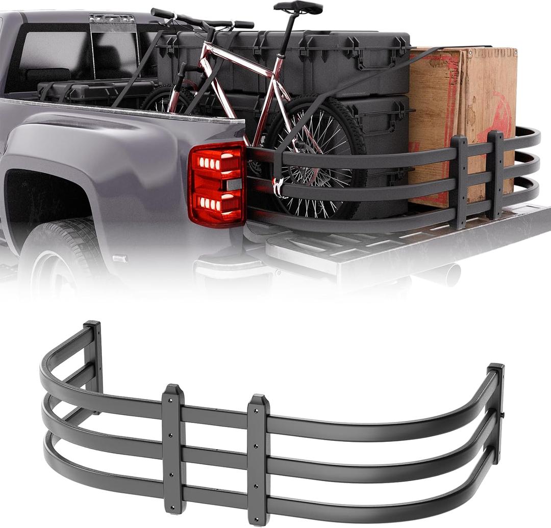 Truck Bed Extender Adjustable 59"-69" Aluminum Pickup Tailgate Extension, Retractable & Drill Required, Fits for Dodge Ram, Ford F-Series, Tundra, Chevy Silverado & GMC Sierra, Titan
