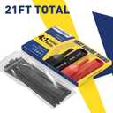 haisstronica 4:1 Heat Shrink Tubing Kit,7 Size 3/32"-3/4", Total 21Ft Adhesive Lined Marine Resistant Grade Shrink Wrap, Perfect for Home and Industrial,Black