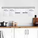 Henoyso 2 Pcs Restaurant Ticket Holder 32" Slide Check Rack Receipt Holder Aluminum Silver Order Ticket Rack for Commercial Kitchen Office Cafes Pubs Bar(32 Inch, No Slot)
