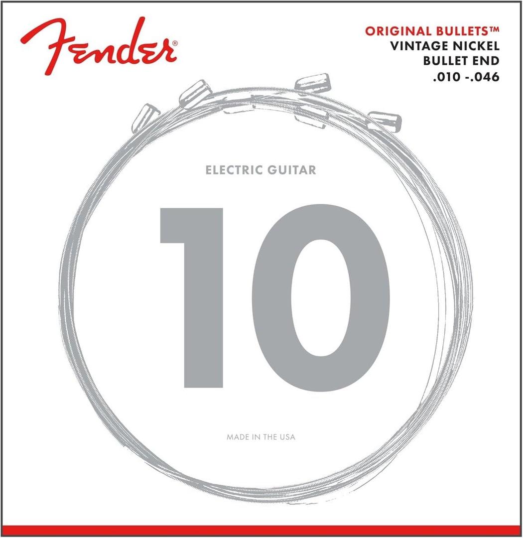 Fender Original Bullet 3150 Electric Guitar Strings, Pure Nickel, Bullet End, 3150R .010-.046