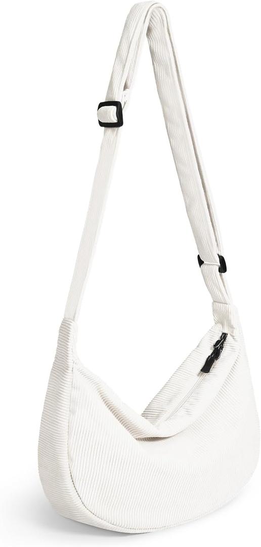 Crossbody Sling Bag for Women Men Trendy, Crescent Bag with Adjustable Strap, 2 Zippers Lightweight