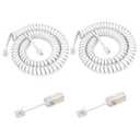 Uvital Telephone Handset Cord Detanglers, 2 Pack Landline Handset Cord Cable 10Ft Uncoiled(1.2 Ft Coiled) and 2 Pack Anti-Tangle Telephone Cords Untangler 360 Degree Rotating Swivel Cords