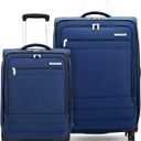 Samsonite Men's 2-Piece Lightweight Suitcase Set, Blue Depth, 20" & 24" Carry On & Spinner
