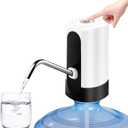 Water Table Pump, Portability Electric Water Pump with USB Data Cable,White Automatic Drinking Water Bottle Pump for Travel, Kitchen, Home, Office