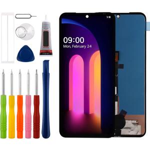 [New] Duotipa LCD Display Touch Screen Digitizer Assembly Replacement for LG V60 ThinQ 5G LM-V600 A001LG 6.8" with Technical Repair Tools Kit-Black