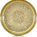 NOBILITY 6 Inch Brass Pooja Plate Pital Puja Set Arti Thali Traditional Handcrafted for Home Office Mandir Wedding Return Gift Items
