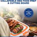 2-Pack XL Collapsible BBQ Prep Tub with Built-In Cutting Board, Lid & Strainer Marinate, Drain & Prep Large Food-Safe Container Perfect for Grilling, Smoking & Outdoor Cooking