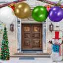 Inflatable Christmas Ornaments,18" 25" Christmas Oversized Ornament,Christmas Ball Decorations Indoor Outdoor, Use as Festive Yard Decoration (White, 18")