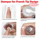 5pcs Nail Stamp with Nail Stamper and Scraper, Heart Geometry Nail Stamping Plates Nail Art Stamp French Tip Stamps Tool Nail Stencils Template for DIY Nail Art Accessories