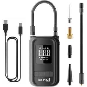 Tire Inflator Portable Air Compressor, 150PSI Portable Air Pump for Car, Bike, Motorcycle, Ball, Electric Tire Pump with Digital Pressure Gauge, LED Light, Rechargeable 4000 mAh