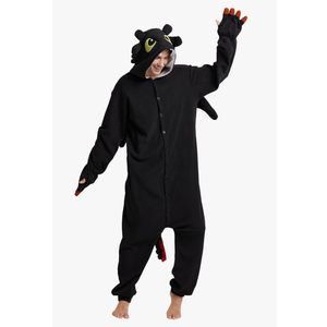 Kidukso Unisex Adult Dragon Onesie Pajamas Cute Animal Sleepwear Dragon Halloween Christmas Party Costumes for Women Men, Size XS