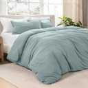 Bare Home Microfiber Duvet Cover Set - Ultra Soft Washed Microfiber - King/California King - Linen-Like Look - Easy Care - Breathable Fabric - Our Softest Duvet Cover Set (King/Cal King, Sea Spray)
