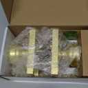 parro Brushed Gold Interior Door Knobs,Privacy Door Knob for Bath & Bedroom,Satin Brass Push Button Doorknobs