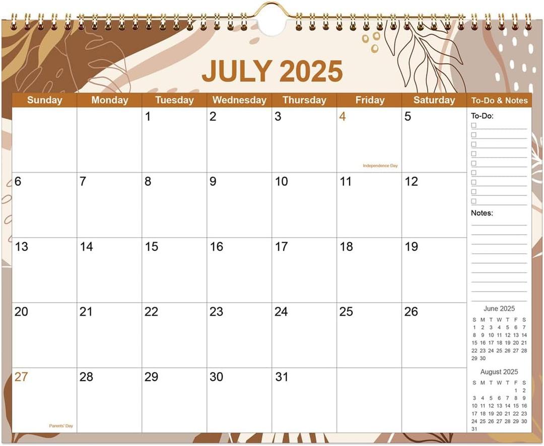 2025-2026 Calendar - Calendar 2025-2026 18 Month Planner from July 2025 to December 2026, Monthly Planner 2025 with Thick Paper, 11" x 14.5", Gold Leaf (12" x 14.5")