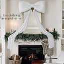 Christmas Decorations - 6 Ft Big Christmas Bows for Christmas Tree - Giant White Velvet Bow for Tree Topper Window Mantle Wall Door Decor - Indoor Home Room Party Hanging Xmas Decoration
