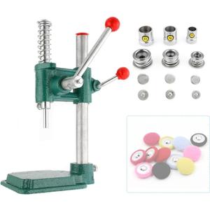 IRONWALLS Fabric Button Maker, Handmade Fabric Covered Button Maker Machine Kit with 3 Molds (Diameters 18, 25, 30mm) & 300pcs Button Supplies, Cloth Cover Button Press Machine