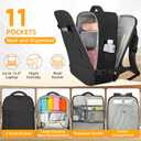 Travel Backpack For Women Men Airline Approved Carry On Backpack, Waterproof Outdoor Sports Rucksack Weekender Overnight College Business Backpack Fits 15.6 Inch Laptop - Black (Medium)