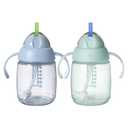 Tommee Tippee Starter Weighted Straw Baby & Toddler 10oz Sippy Cup for 6 Months+, with Silicone Weighted Straw and Easy-Hold Handles, BPA Free, Blue & Green, Pack of 2 (8oz)