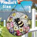 Stained Glass Window Hanging, 8 Inch Bee Stained Glass Ornament, Suncatchers for Windows Hanging, Window Decor, Gift for Garden Lover, Teacher Gift, Holiday, Birthday Gifts for Women Mom and Grandma