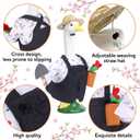 Pextian Spring Porch Goose Outfit, Cute 23" Gardener Goose Outfits, Cement Geese Clothes for Front Door, Yard & Garden Seasonal Decoration