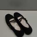 Frank Mully Women's Flats Square Toe Mary Jane Shoes Ballet Flats with Strap Comfortable Slip On Knit Shoes Dressy Casual (11, Black)