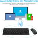 Wireless Bluetooth Keyboard and Mouse Set, Portable Slim Silent Cordless Keyboard and Mouse Combo Compatible with iPad/Mac/MacBook/Android/Windows/PC/Computer,Black