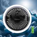 Small Fan, High Power Silent Desk Fan Portable USB Fan 3000mAh Rechargeable Battery Powered, 3 Speed 5.3in with Night Light/Hook,180Rotated Easy Clean (Black)