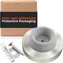 Stainless Steel & Rubber Wall-Mounted Door Stopper by NYCO Architectural Hardware- Heavy Duty Round Door Bumper for Wall & Door Protection- Modern Universal Door Slam Stopper (Satin Chrome US26D)