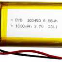 DCH 103450 Lipo Battery with JST Connector for Household Appliances 3.7v 1800mAh