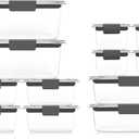 Rubbermaid Brilliance BPA-Free Airtight Food Storage Containers, 24-Piece Set, Easy for Meal Prep, Lunch & Leftovers