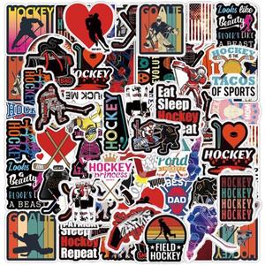 2 x Hockey Stickers |50 Pcs Field Hockey Waterproof Vinyl Decals for Water Bottles Laptop Luggage Cup Computer Mobile Phone Skateboard Guitar Dcor