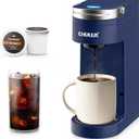 CHULUX Single Serve Coffee Maker for K Cups, One Cup Coffee Machine for Travel Mug, Fast Brewing, Auto Off, Matte Navy