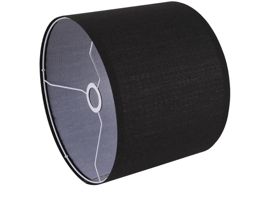 Black Lamp Shade, Large Drum Lampshade 13in Top x 13in Bottom x 10in High, Replacement Lamp Shade Natural Linen Hand Crafted for Table Lamps Floor Lamps Chandelier Lamp, Easy Assembly Required