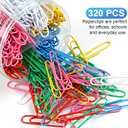 2 x 320 Pcs Large Paper Clips, 2 Inch Jumbo Paper Clips, Colorful Coated Paperclips, Heavy Metal Paperclips Office for Teacher Supplies School Supplies