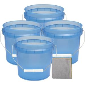 Leaktite Blue 1 gal Bucket with Lid 4 Pack with Random Item