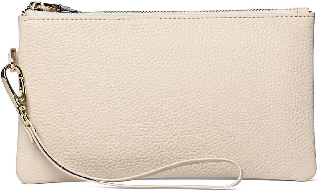 GOIACII Women's Wristlet Clutch Slim Leather Wallet RFID Blocking Handbag