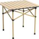 Wind Tour Portable Camping Table Folding Side Table Aluminum Lightweight Table with Carry Bag for Outdoor Cooking Hiking Picnics BBQ Travel (Khaki), 20.1" x 21.1" x 19.7"