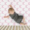 Pink Bows Ribbon Baby Crib Sheets for Girl 52"x28" Pastel Pink Ribbons Soft Stretchy Fitted Crib Mattress Covers Watercolor Bows Girly Nursery Baby Sheet for Standard Crib & Toddler Mattress Pad (One size)