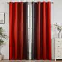 weesire Black and Red Blackout Curtains for Bedroom Living Room 2 Panels 100% Blackout Ombre Gradient Curtains, 52x84 Inches