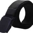Tactical Belt for Men, Nylon Webbing with Quick Release Plastic Buckle,50" Extra Long Heavy Duty Utility Belt (Black)