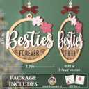 Forever Besties Ornament 2025, Holiday Friendship Gifts for Women, Soul Sisters, Girls, Wooden Friends Ornaments for Christmas Decorations, BFF Keepsake Ornament as Gifts for Her