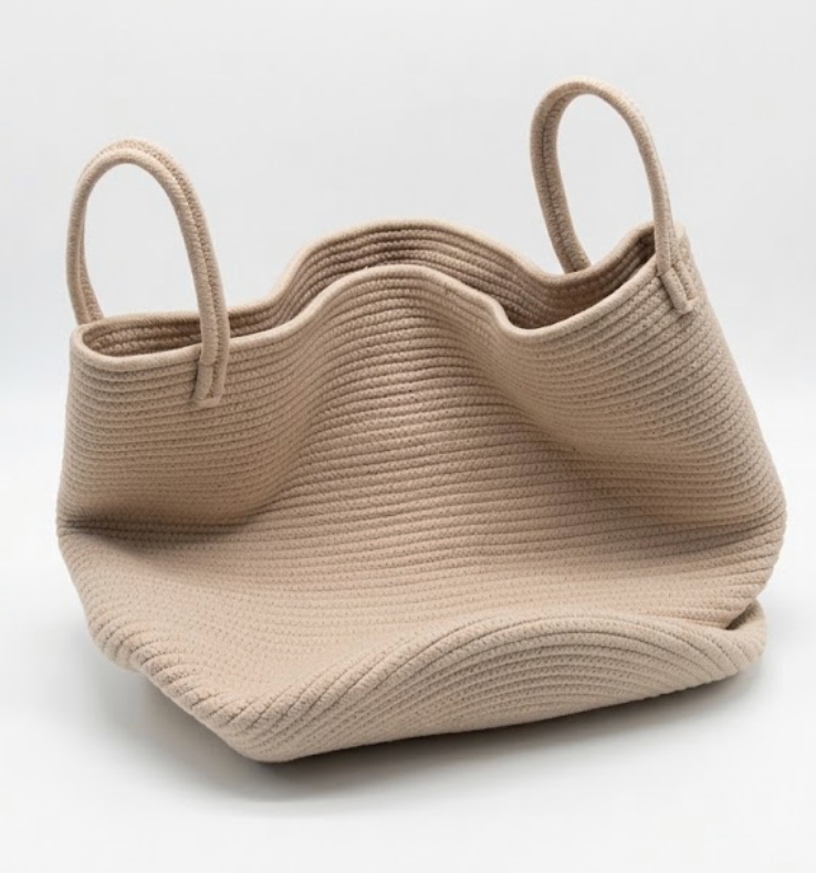 Large Woven Laundry Basket Hamper