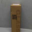 32oz Glass Water Bottle with Straw and 2 Lids- Bamboo and Spout Lid,Motivational Sports Water Bottle with Silicone Sleeve and Time Marker,Reusable for Gym, Outdoors, Amber